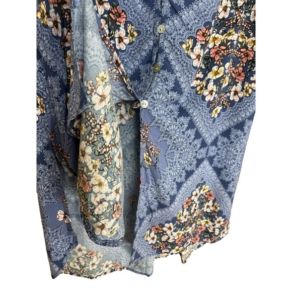 Fig and Flower Floral Print Dress, Lace Style Back, Side Slit, Size XL - Picture 5 of 8